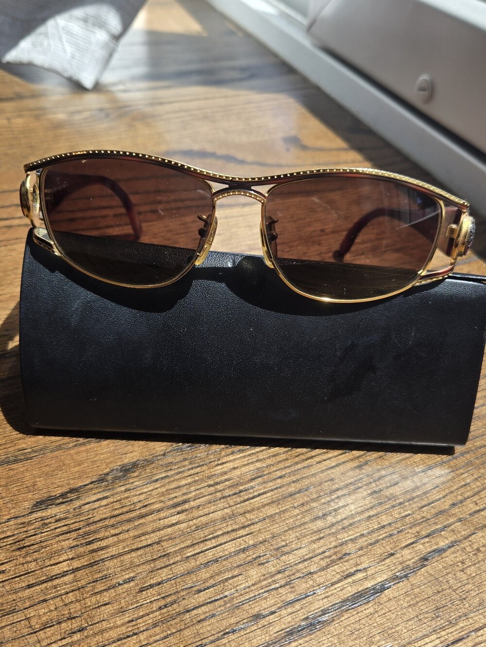 Fendi Gold Frame Sunglasses with Brown Lenses